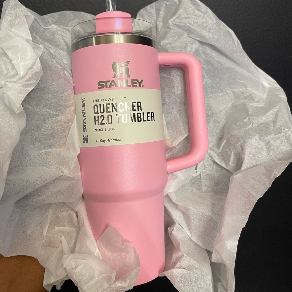Brand new 30 oz tumbler in sizzling pink color Stanley brand sold out in stores
